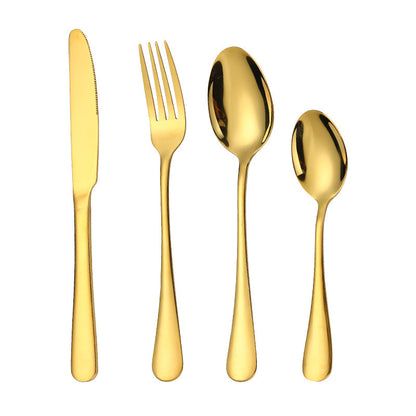 Gold Silverware 24-Piece Stainless Steel Cutlery Set